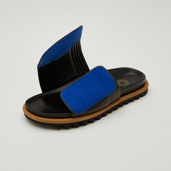 BNWT SS21 DRIES VAN NOTEN LEATHER STRAP SLIDERS OLIVE 44 - Picture 11 of 13